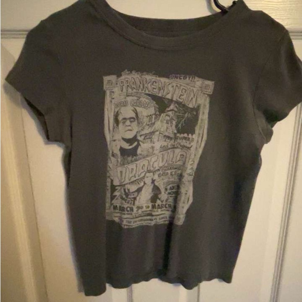 Brandy Melville Grey Graphic Tee